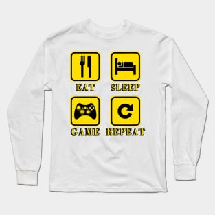 'Eat Sleep Game Repeat' Funny Video Gamer Gift Long Sleeve T-Shirt